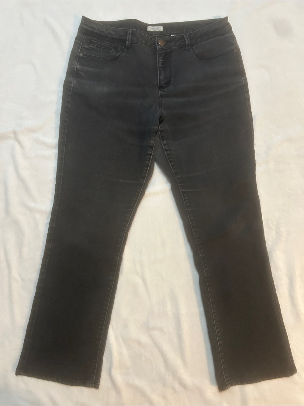 Coldwater Creek Women’s Jeans Black Faded Straight Leg Petite 14